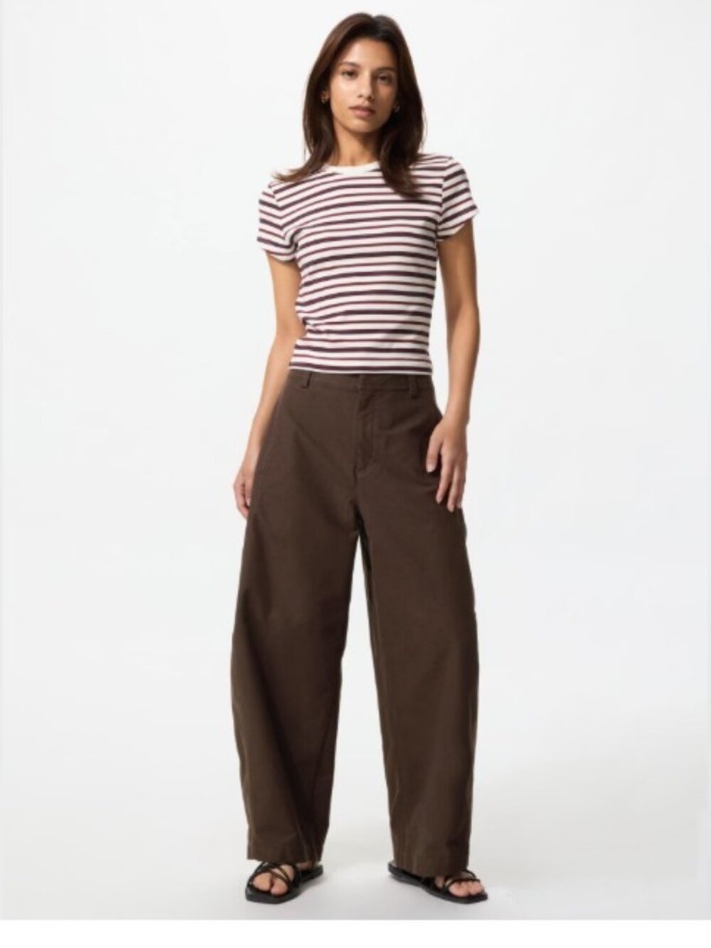 UNIQLO Jersey Barrel Pants Color: 39 DARK BROWN